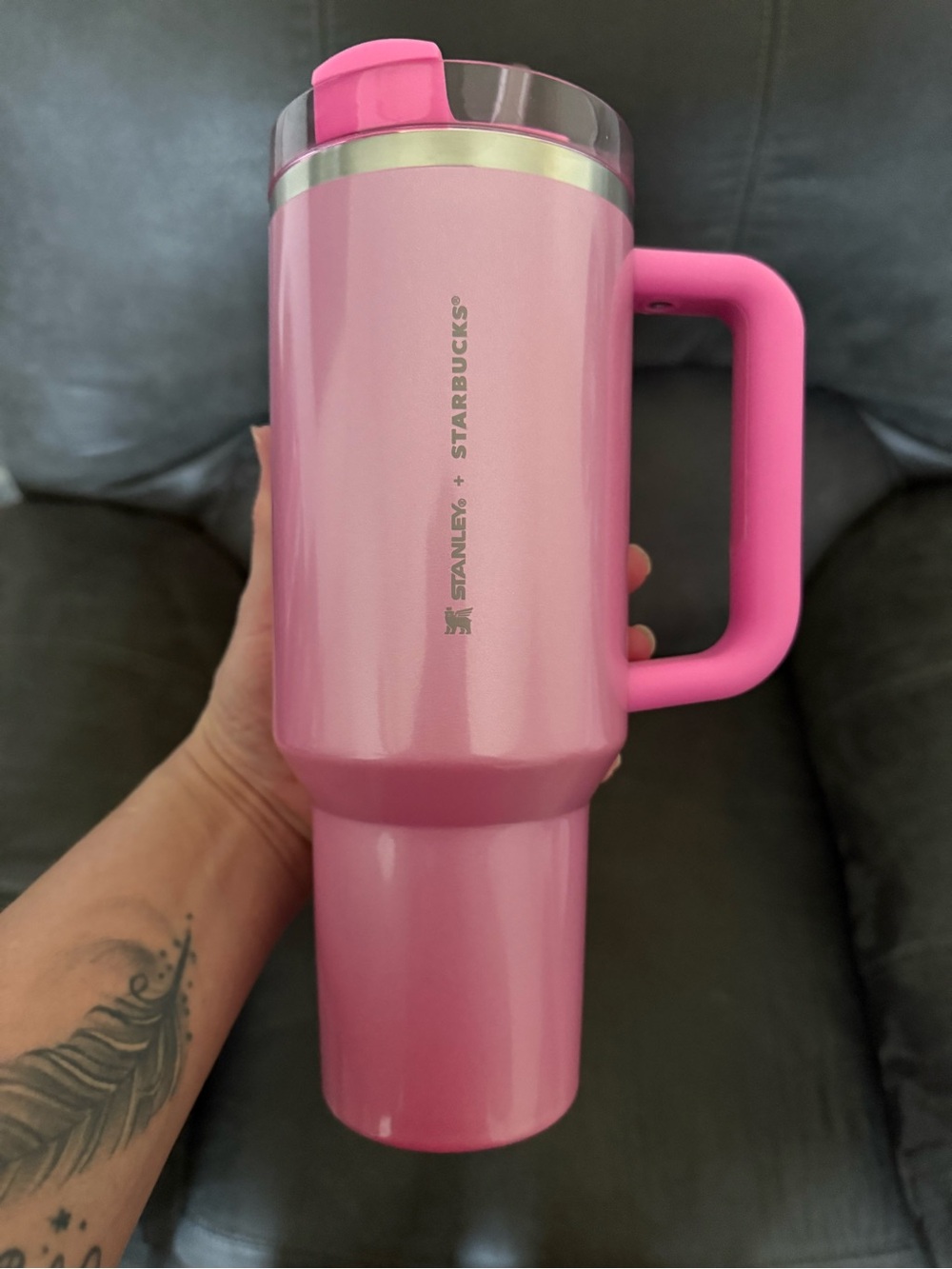 Stanley Pink Travel Mug with Handle
